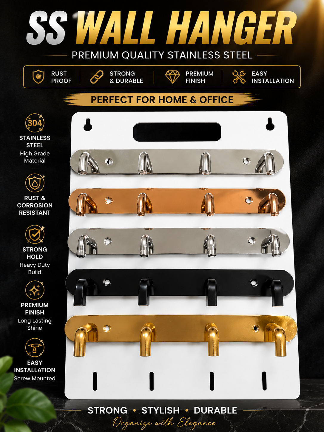 4-Hook Wall Hanger